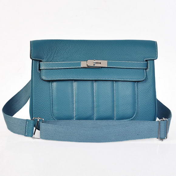 H1268 2012 nuovi Hermes Borse Clemence in pelle blu